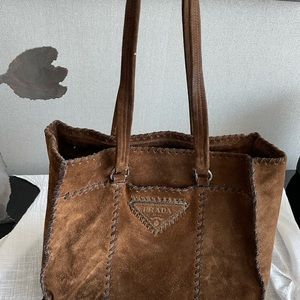 Authentic Prada suede tote